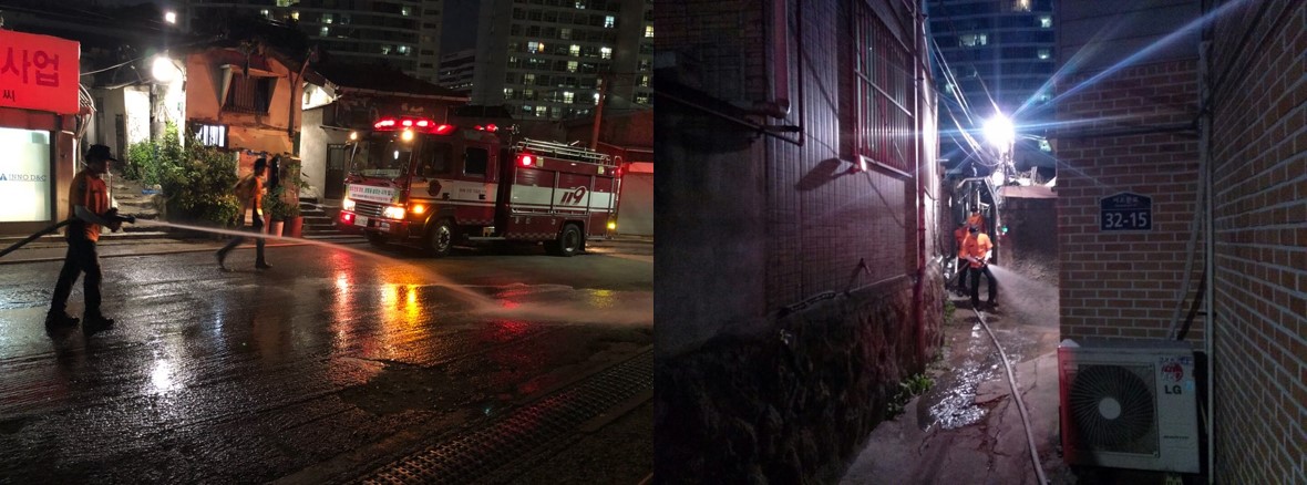 더위를 식혀주는 중부소방서 소방관